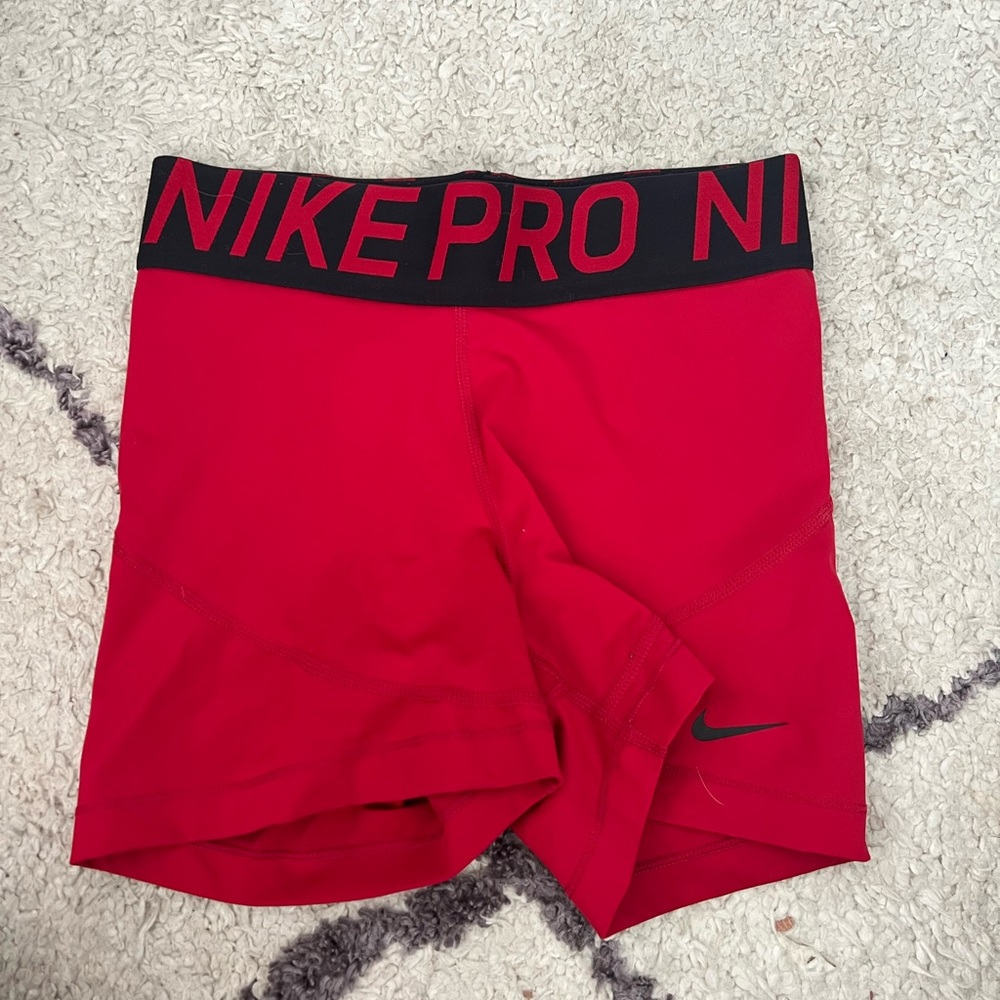 Red nike pro shorts